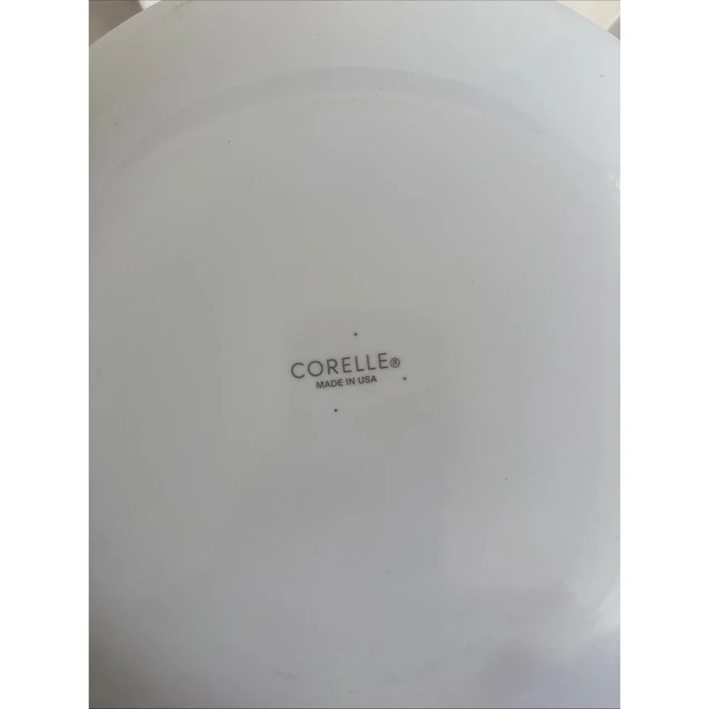 Set of 4 CORELLE Winter Frost White 2 Dinner Plates 10.75
